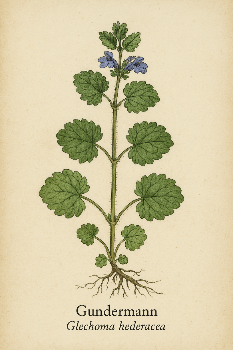 Gundermann - Botanische Zeichnung