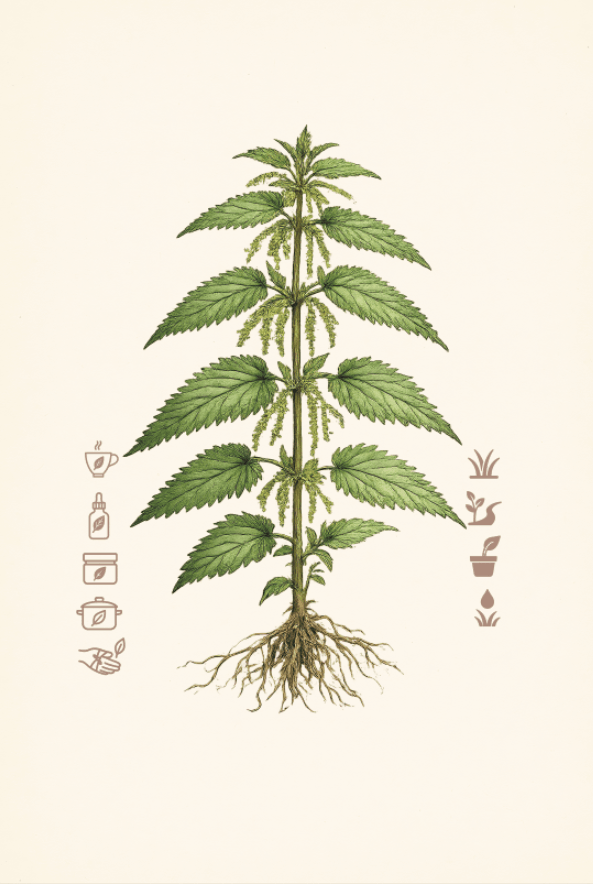 Brennnessel - Botanische Zeichnung
